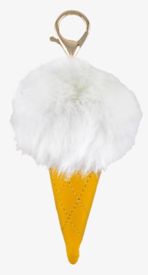Picture Of Ice Cream Furry Pom-pom Clip White - Ice Cream