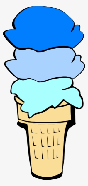 Ice Cream Cone Blue Scoops Clip Art At Clker - Blue Ice Cream Cone Clip Art
