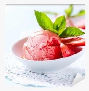 Strawberry Homemade Icecream Scoop Wall Mural • Pixers® - Ice Cream