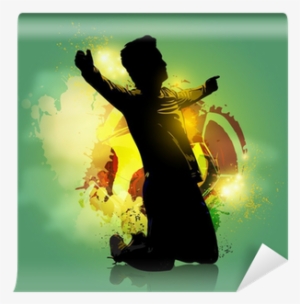 Soccer Player Goal Colorful Background Wall Mural • - Graphic Design