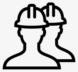 This Is An Image Of Two Construction Workers, One Of - Engineer Line Icon