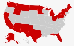 The Border States Of The United States - Us Red Blue Map 2018