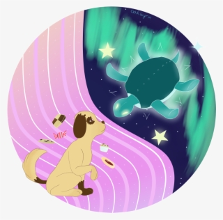A Digital Drawing Of A Turtle And A Puppy Rendered