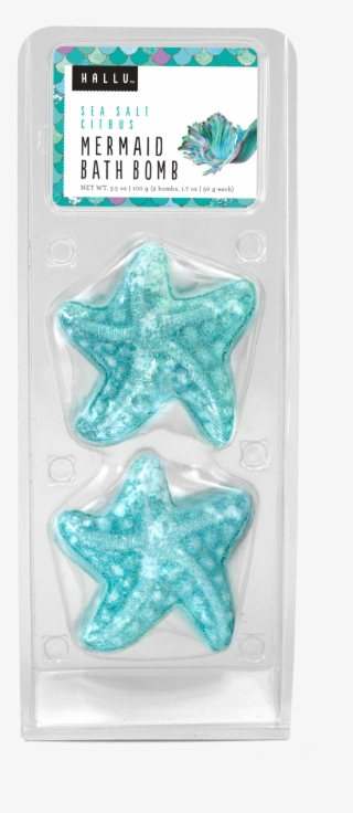 Hallu Mermaid Shell Bath Bomb, Sea Salt Citrus Scent