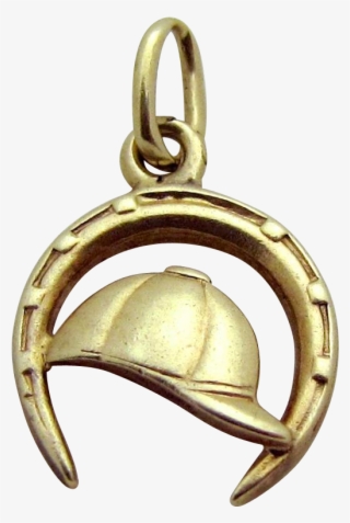 Vintage 14k Gold Jockey Cap In Lucky Horseshoe Equestrian