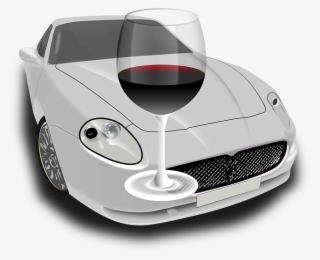 Glass Of Red Wine And Car