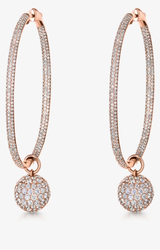 Large Oval Diamond Hoops With Diamond Spheres