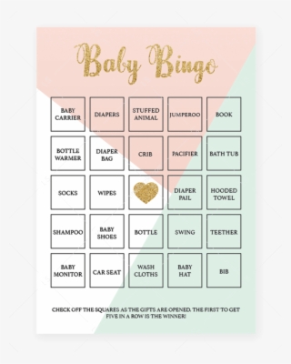 Pink And Mint Printable Baby Bingo Cards By Littlesizzle