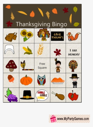 Free Printable Thanksgiving Bingo Game Cards