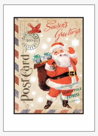 4 Vintage Holiday Notecard Set