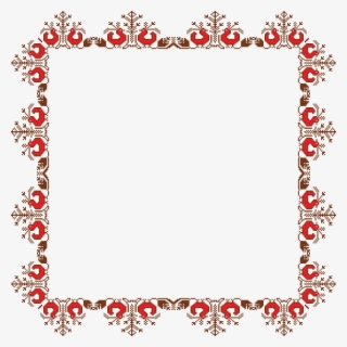Free Clipart Of A Vintage Embroidery Square Frame