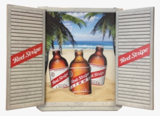 Red Stripe Window Sign