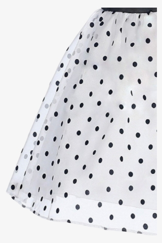 White Satin & Black Polka Dot Organza Baby Dress