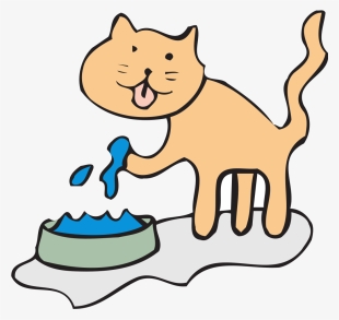 Cat Drinking Svg Clip Arts 600 X 568 Px