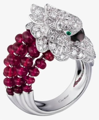 Les Oiseaux Libérés Ringwhite Gold, Rubies, Emeralds,