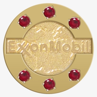 10 Year 10k Gold Emblem With Six Synthetic Rubies