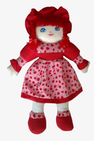 Boneca De Pano Lolita Com Tranças E Vestido Vermelha