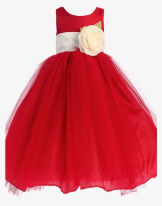 Red Polysilk Flower Girl Dress W