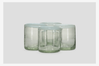 Cdmx Lagos Del Mundo Set Of 4, Glass Tumblers In White