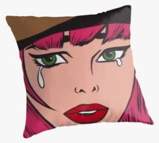 Pink Hair Crying Comic Hipster Girl By Turddemon