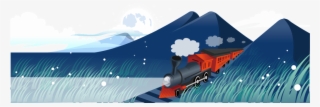 Pintado A Mano De Dibujos Animados De Tren Png De Decoracion