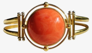18k Italian Undyed Coral Bangle Bracelet