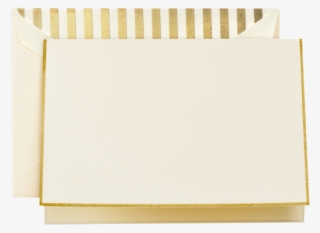 Gold Bordered Ecru Note With Gold Stripe Lining