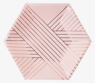 Amethyst-pale Pink Rose Gold Striped Small Paper Plates