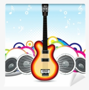 Abstract Musical Background With Guitar Wall Mural - Fondo Con Guitarra Vector