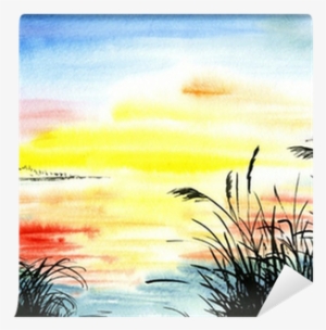 Clip Art Freeuse Download Drawing Sunsets Watercolor - Watercolor Painting