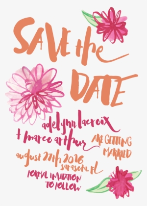 Pink Save The Dates, Floral Save The Dates, Watercolor - Floral Design