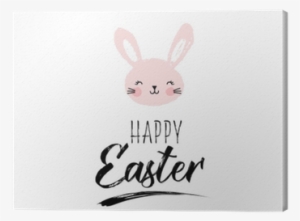 Happy Easter Greeting Card, Poster, With Cute, Sweet - Domestic Rabbit