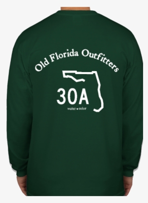 Ofo Long Sleeve Logo "30a" T-shirt In Spruce/white - Long-sleeved T-shirt