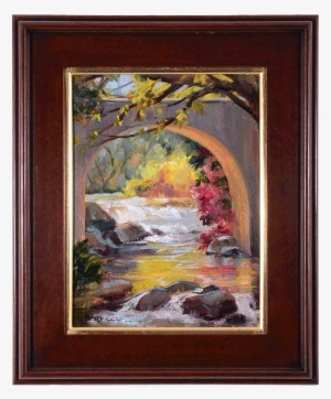 Oil On Linen Upstream Glow By Betty Carr - Picture Frame