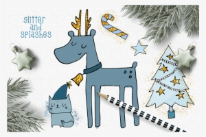 Cute Digital Watercolor Christmas Clipart Collection - Watercolor Painting