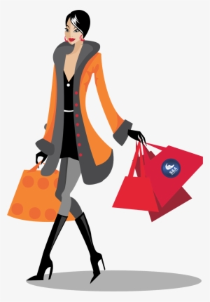 Fashion Girl Png Free Download - Woman Shopping Vector Png