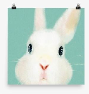 Watercolor Bunny - 16×16in×4 Panels Pegs Painting Hanging Canvas Waterproof