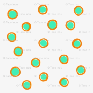 Watercolor Double Circle Orange Light Green - Circle