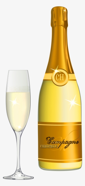 Champagne Bottle And Glass Clip Art