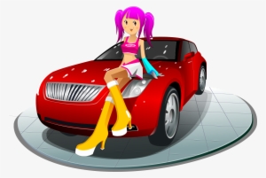 Cartoon Girl Clip Art - Girl In Car Clipart Png