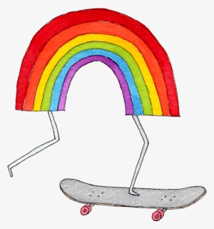 Rainbow Skateboard - Tattly Temporary Tattoos Rainbow Set