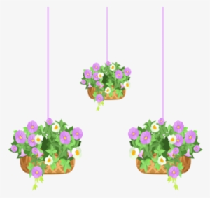 Hanging Flower Pots Illustration, Flowers, Pot, Hanging - Illustration
