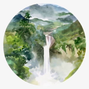 Tampa Area Birth Doula Care - Watercolor Waterfall In Mountain