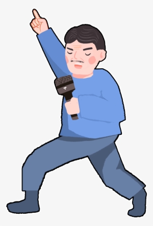 Hand Drawn Cartoon Father Singing Decoration Psd Image - Cartoon