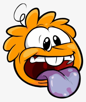 Orange Puffle Troll Face - Orange Puffle Png