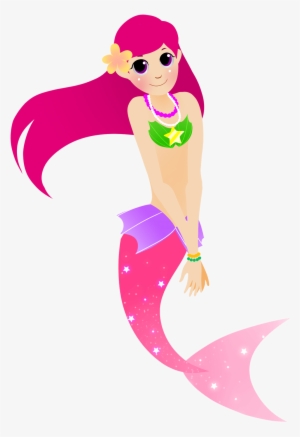 Cartoon Mermaid Clipart - Pink Mermaid Throw Blanket