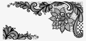 Black Lace Ornament Png Clipart Picture - Lace Vector