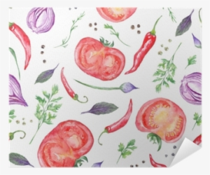 Tomato And Spices Fresh Watercolor Background Poster - Watercolor Painting