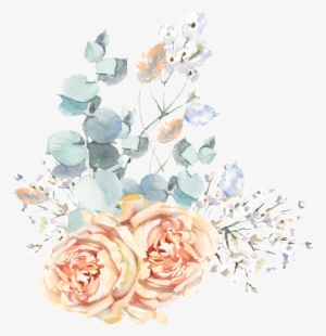 This Graphics Is Hand Painted Wedding Scene Flowers - Portable Network Graphics