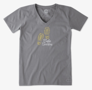 Watercolor Sole Sisters Boot Print V Neck T Shirt By - T-shirt